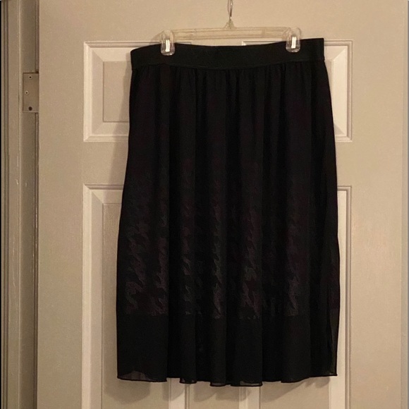 LuLaRoe Lola Black Sheer Over Print Skirt